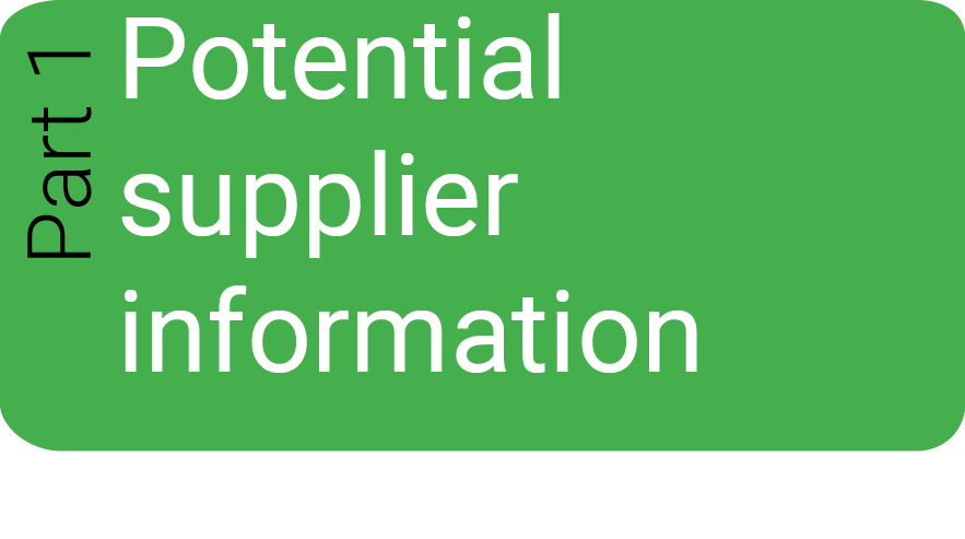Part 1 - Selection Questionnaire Potential Supplier Information